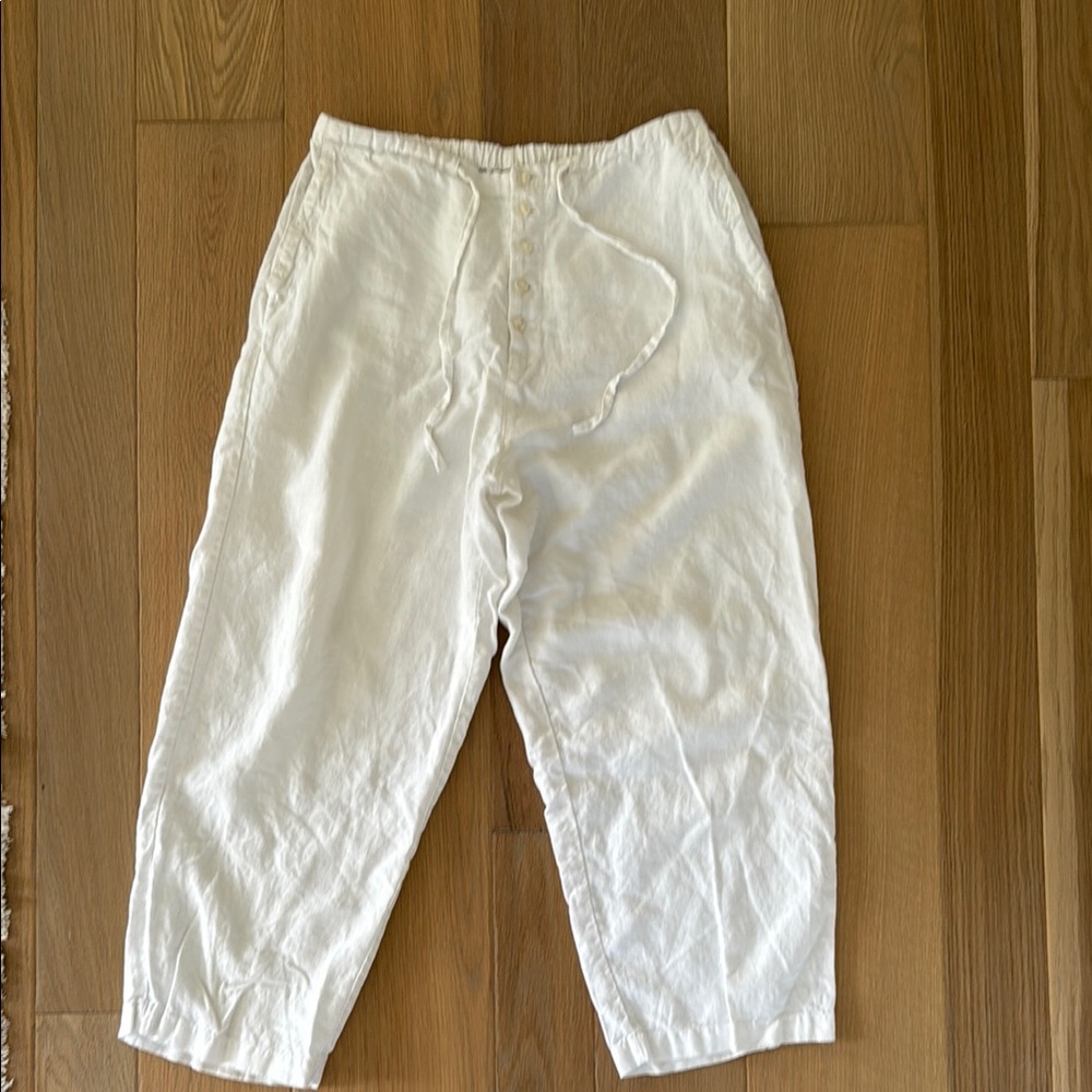 White linen pants  Relaxed Fit